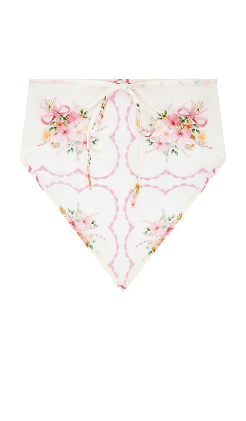  For Love & Lemons Bandana Lillian In White,pink. 