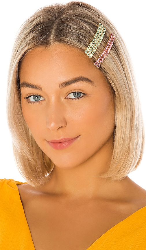 Roxy Inset Stone Barrettes