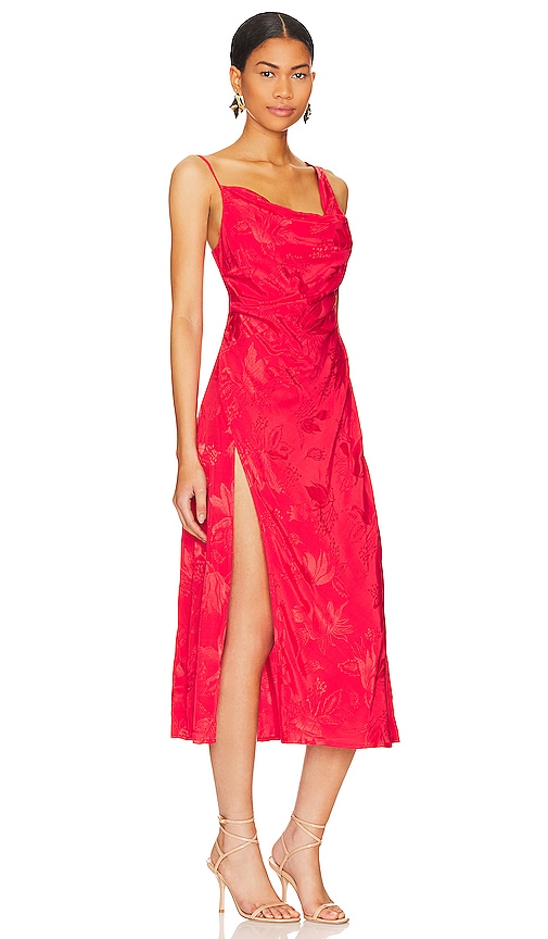 Shop For Love & Lemons Ilana Midi Dress In Red