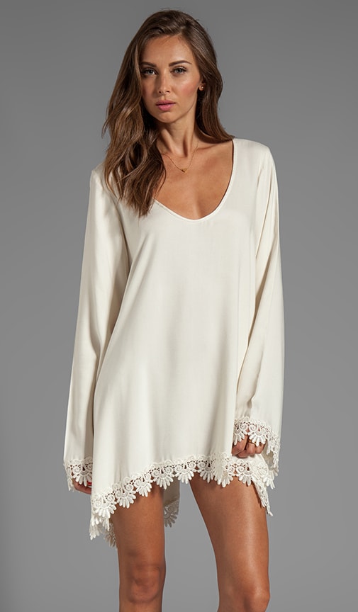 Angelic Long Sleeve Dress w/ Lace Trim