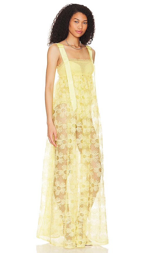 Shop For Love & Lemons Emma Maxi Dress In Yellow