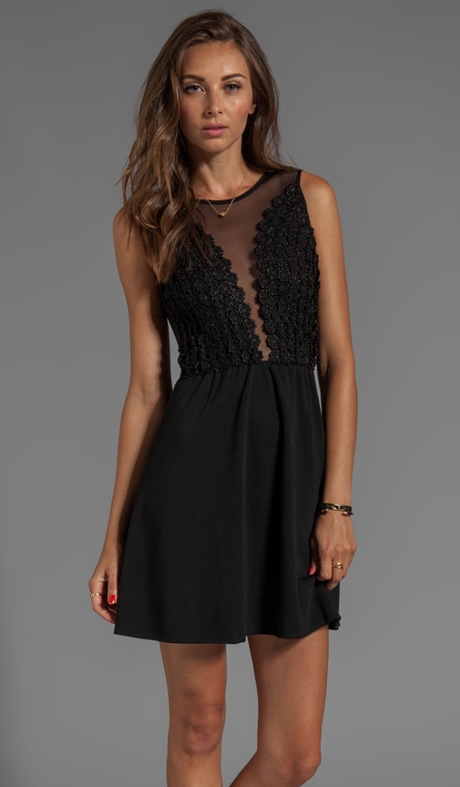 For Love & Lemons Lulu Dress in Black Daisy