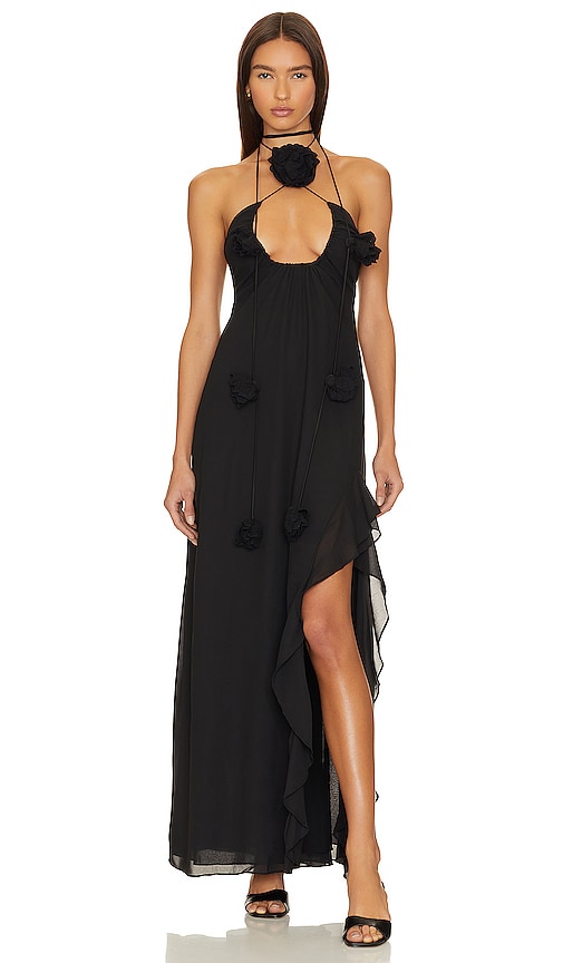 For Love & Lemons Desiree Maxi Dress in Black | REVOLVE