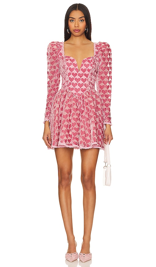 For Love & Lemons Theresa Mini Dress in Pink