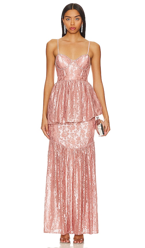 For Love & Lemons Shai Gown In Pink