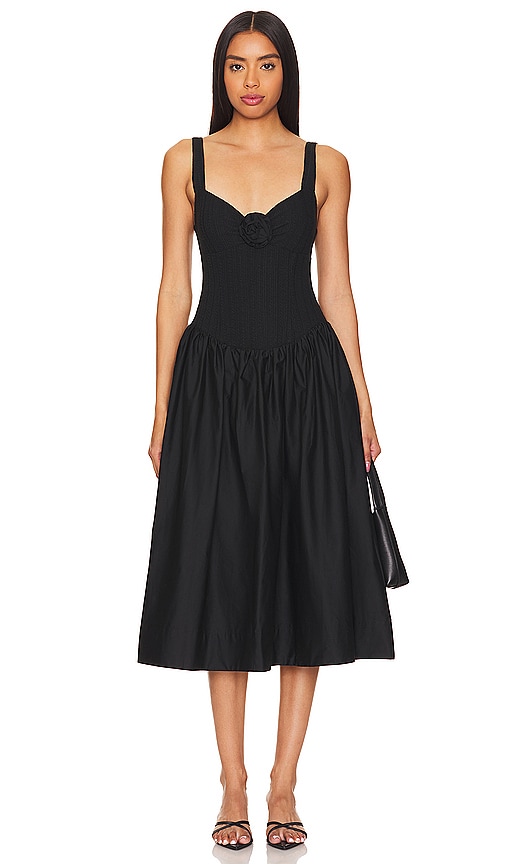 For Love Lemons Billie Midi Dress in Black REVOLVE