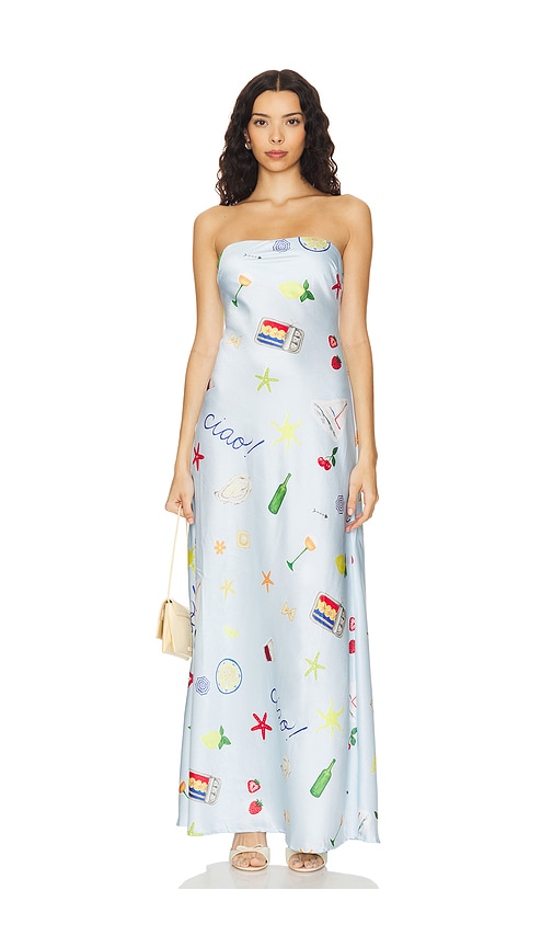 Shop For Love & Lemons Carla Maxi Dress In Blue