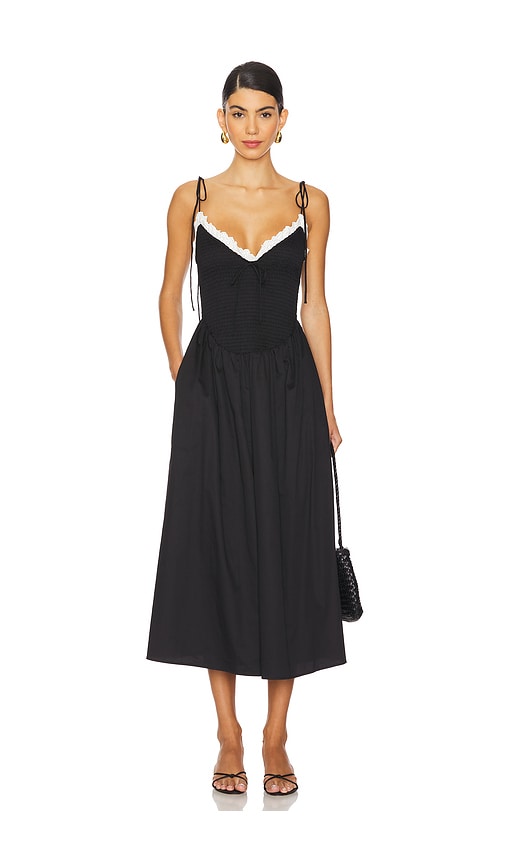 Shop For Love & Lemons Bethany Midi Dress In Black