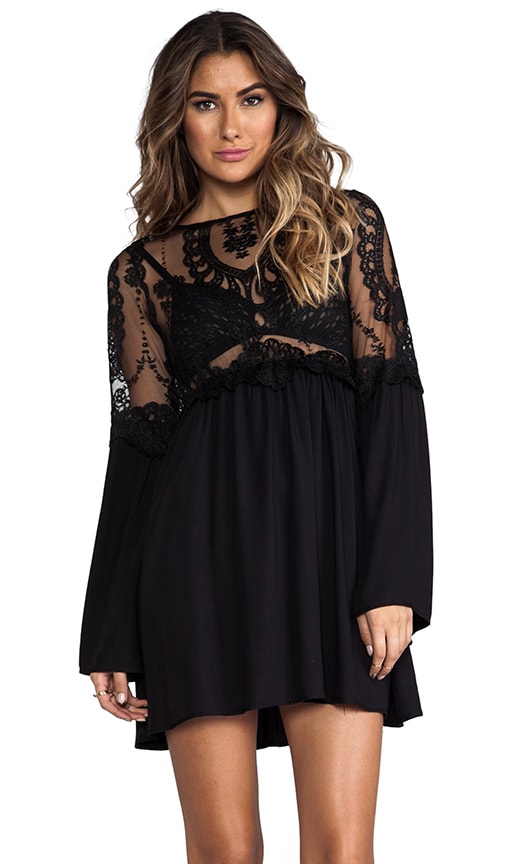 For Love & Lemons Isabella Dress in Black | REVOLVE