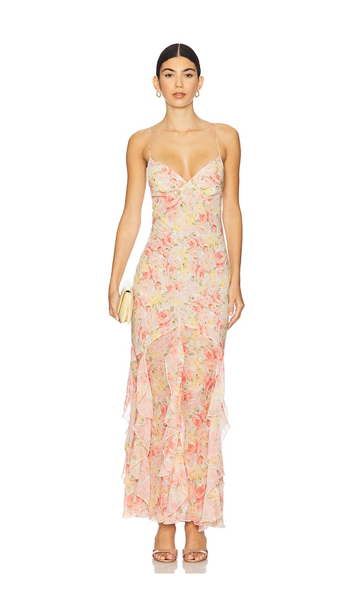 Elea Maxi Dress in Peach. - size XL (also in L, M, S)