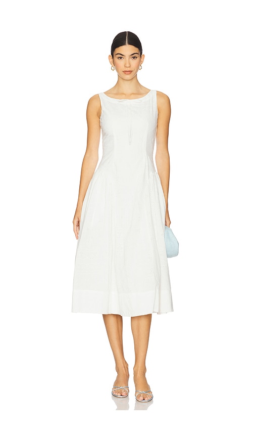 Handkerchief Midi Dress in White. - size S (also in L, M, XS)