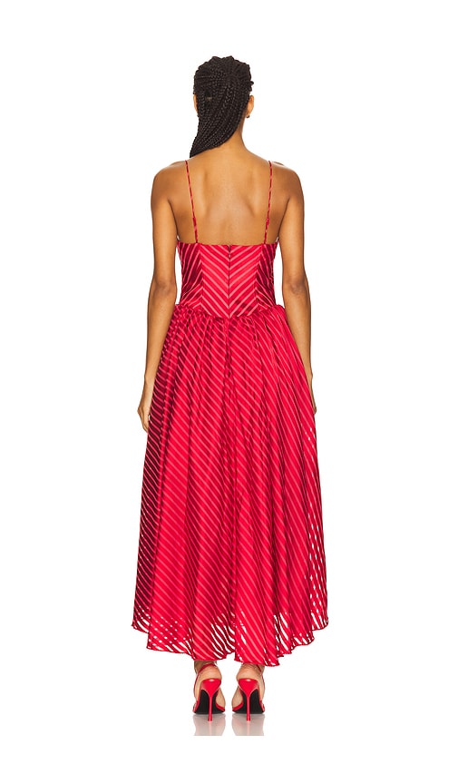  For Love & Lemons Gestreiftes Maxikleid Burnout In Red. Größe S. Also In Xs. 