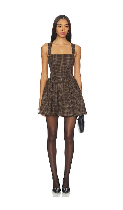 For Love & Lemons Ginny Mini Dress In Green