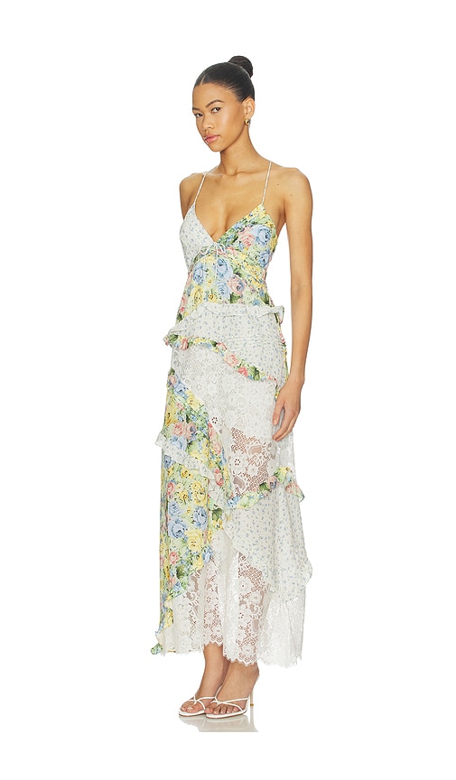  For Love & Lemons Kleid Rosalyn In White,green. Größe Xs. Also In M, L. 