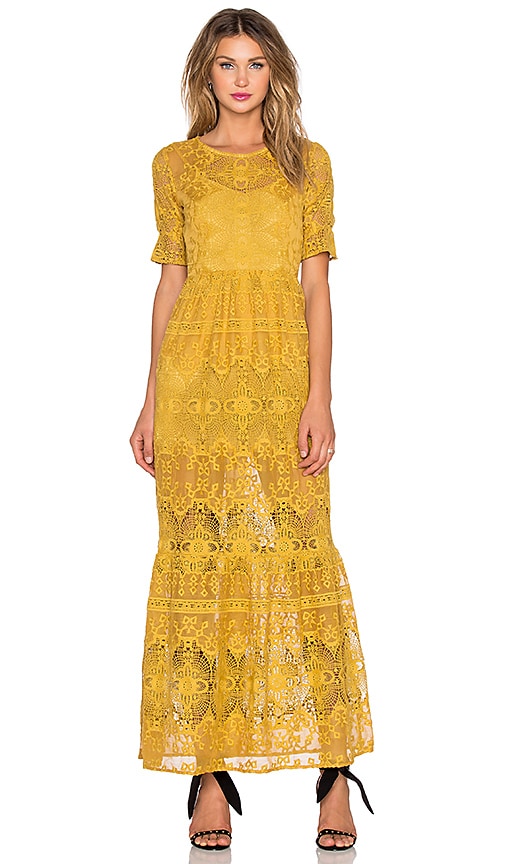 for love and lemons yellow lace dress