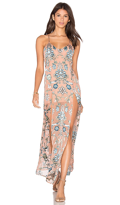 for love and lemons saffron maxi dress