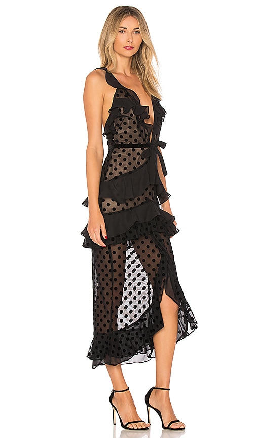 for love and lemons dotty midi dress