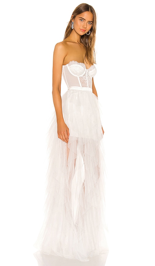 Shop For Love & Lemons Bustier Gown In White