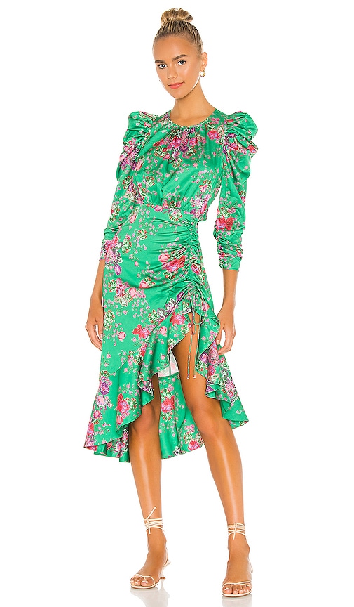 kelly green midi dress