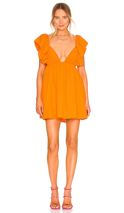 For Love & Lemons Clementine Mini Dress in Orange | REVOLVE
 