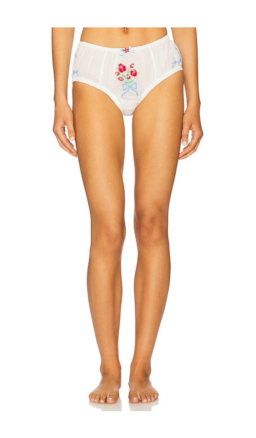 Forget Me Not Bloomer Panty in White. - size XS (also in L, M, S, XL)