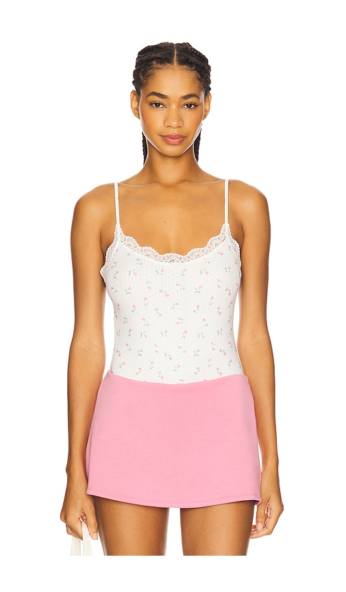 For Love & Lemons Elliana Bodysuit In White