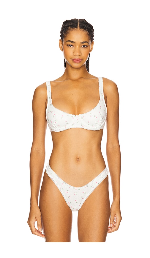 For Love & Lemons Elliana Underwire Bra In White