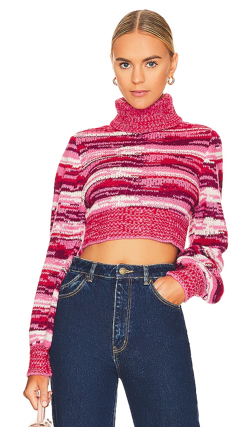 For Love & Lemons Wilma Cropped Turtleneck in Red | REVOLVE