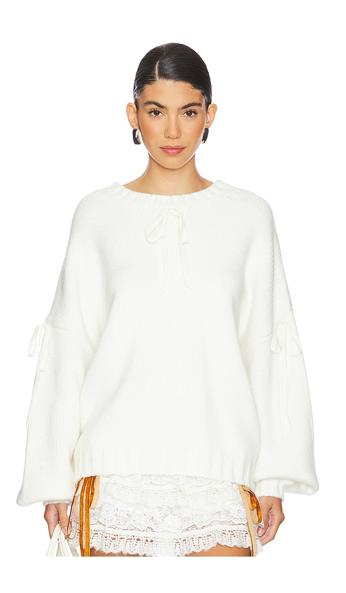 Shop For Love & Lemons Jardin Oversized Sweater In 크림