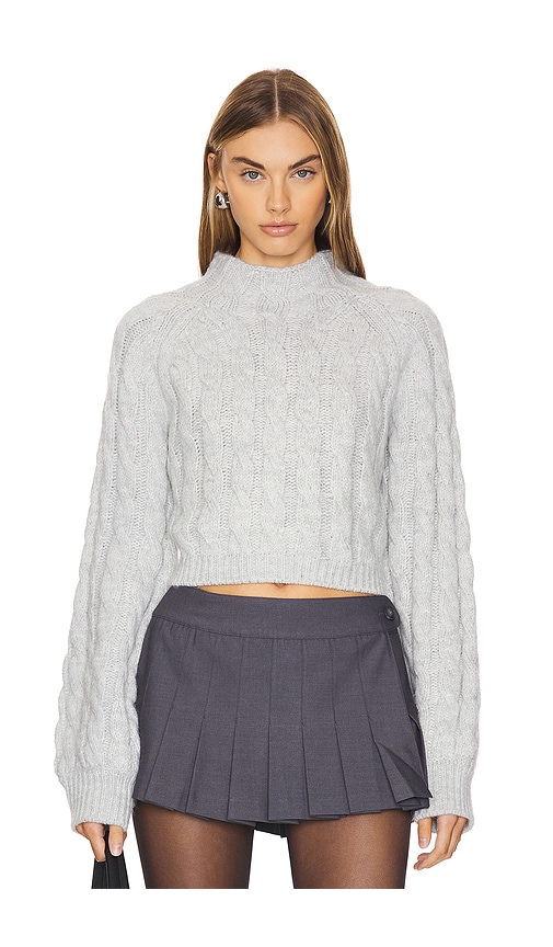 For Love & Lemons Lise Chunky Sweater In Grey