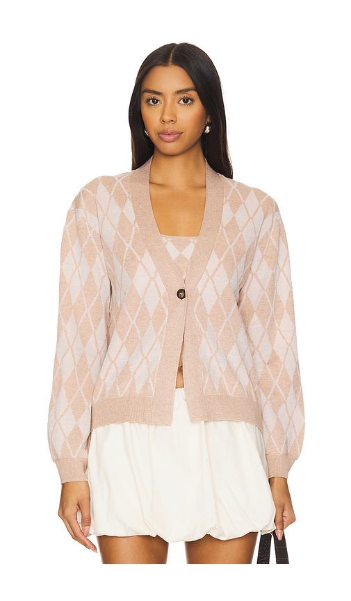 Shop For Love & Lemons Cassidy Argyle Cardigan In Brown