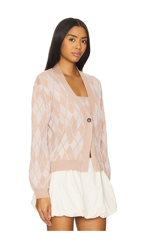 Shop For Love & Lemons Cassidy Argyle Cardigan In Brown