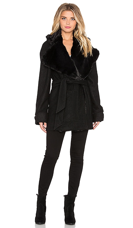 LPA Giovanna Coat in Black & Taupe