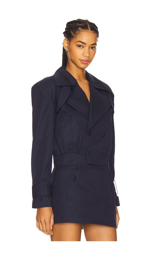 For Love & Lemons Oversized Jacket In Navy. Size S. Also In Xs, M, Xl. 