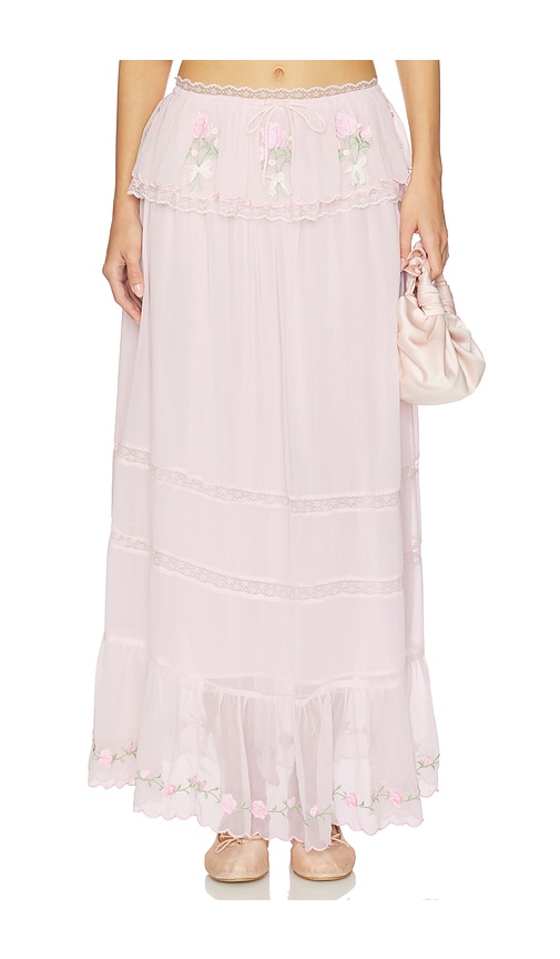 For Love & Lemons Rae Rose Maxi Skirt