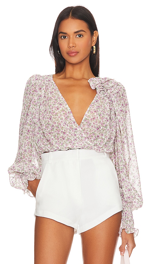 For Love & Lemons Milani Top in White Multi