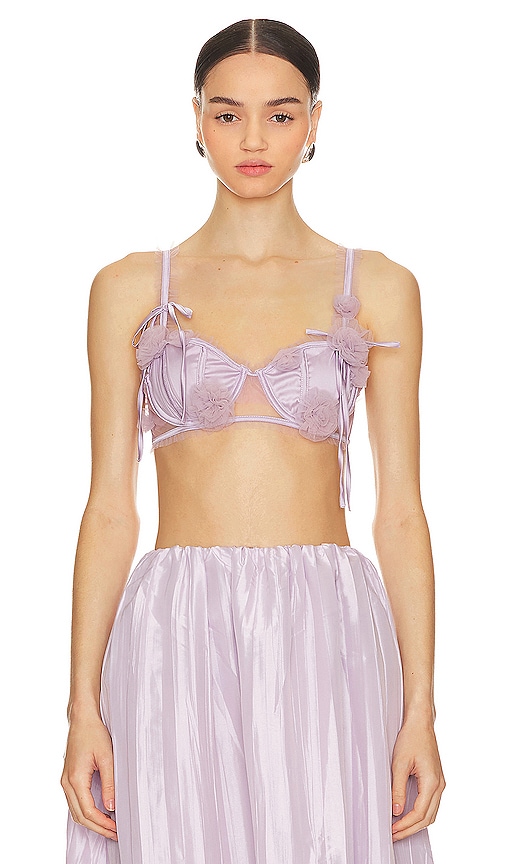 For Love & Lemons Kamala Bra Top in Purple