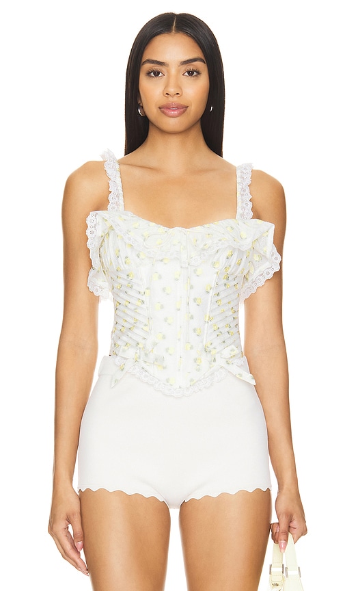 Shop For Love & Lemons Melanie Top In Ivory