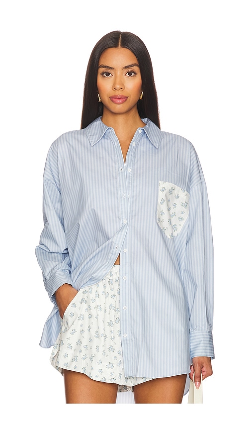 Shop For Love & Lemons Tamren Button-up Shirt In 블루