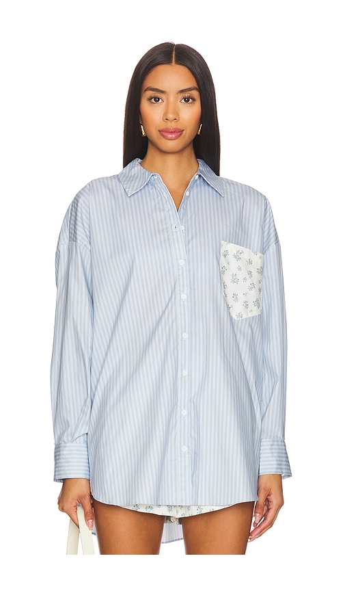 Shop For Love & Lemons Tamren Button-up Shirt In 블루