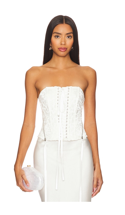 Shop For Love & Lemons Lilibet Corset Top In 화이트