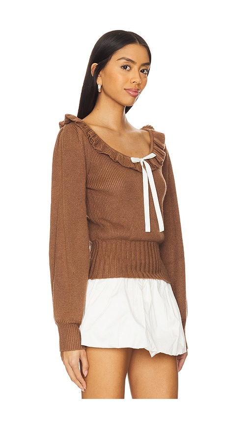 For Love & Lemons Miranda Knit Top In Brown