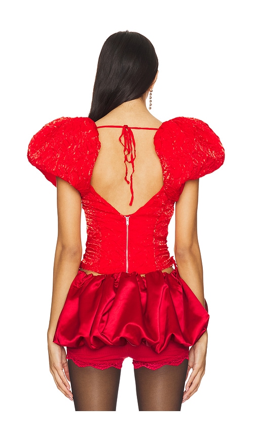  For Love & Lemons Oberteil Frosted Organza In Red. Größe Xs. Also In S, M, L. 