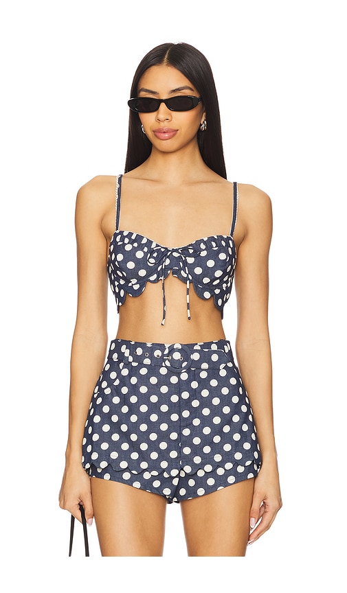 トップス dolly For Love & Lemons Dolly Denim Dot Bra Top in Indigo | REVOLVE