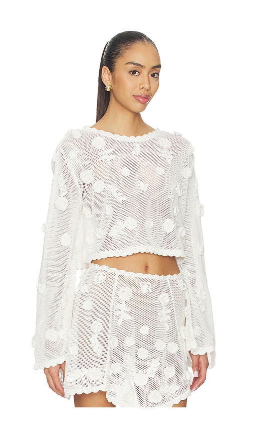 For Love & Lemons Sara Top in White. - size L (also in XS, S, M)