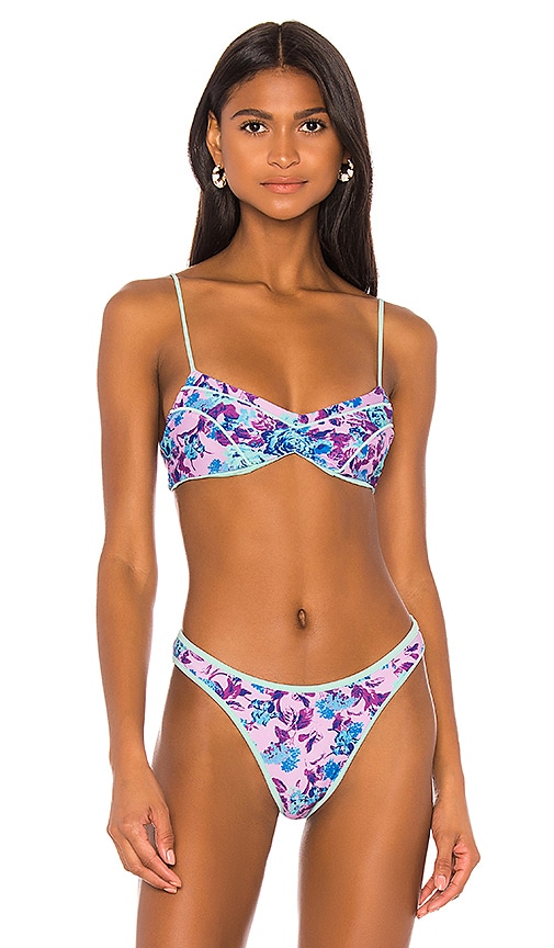 For Love & Lemons Tahiti Bikini Top in Purple