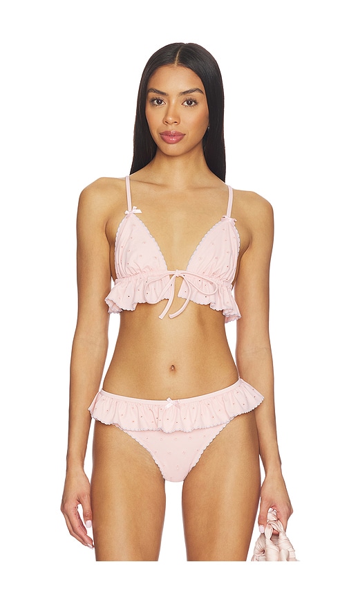 Polka Dot Ruffle Bikini Top