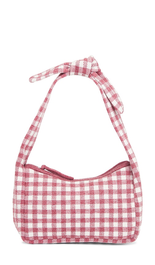 For Love & Lemons Gingham Knit Purse in Mauve
