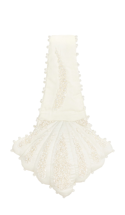  For Love & Lemons Satin Shell Bag In Cream. 