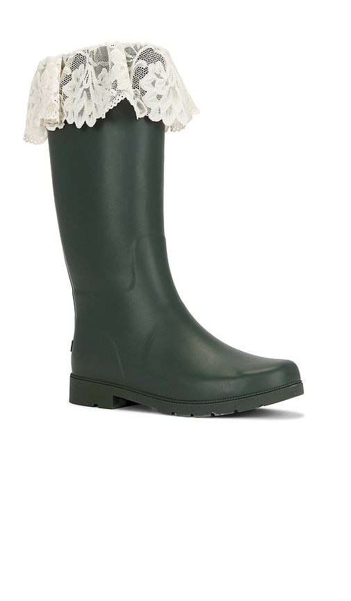 For Love & Lemons Brigitta Lace-trim Rain Boots In Multi